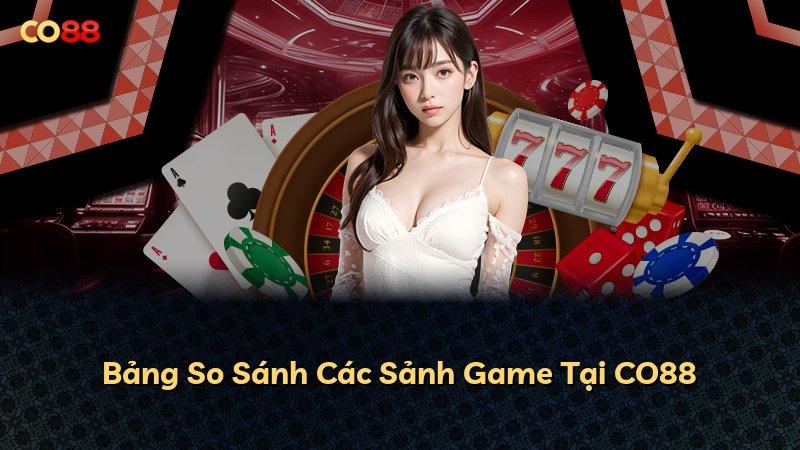 Bảng So Sánh Các Sảnh Game Tại CO88